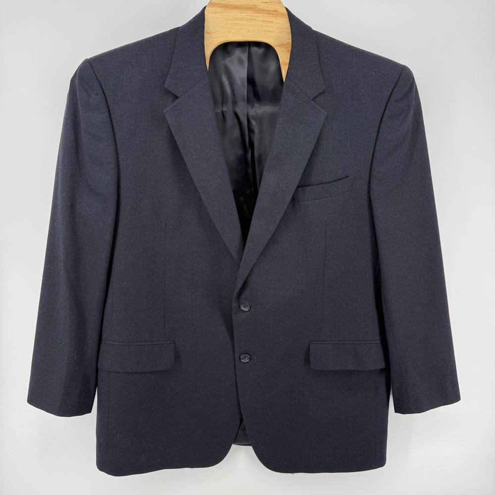 Jos A Bank Mens Blazer 48L Black Wool Cashmere Business Sport‎ Coat *READ